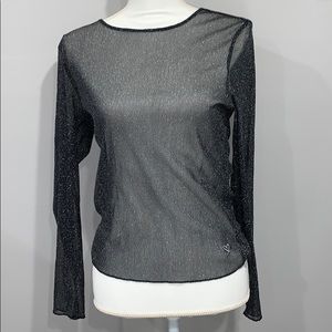 Victorias Secret Long Sleeve Sparkly Mesh Top